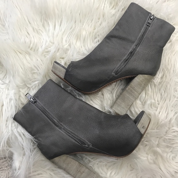 Allsaints grey peep toe leather booties Euro 39 - Picture 4 of 8